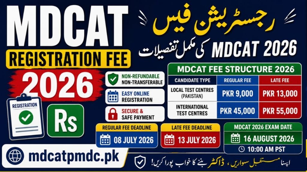 MDCAT Registration Fee 2026