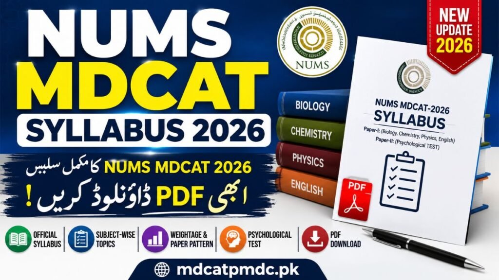 NUMS MDCAT Syllabus 2026 PDF Download