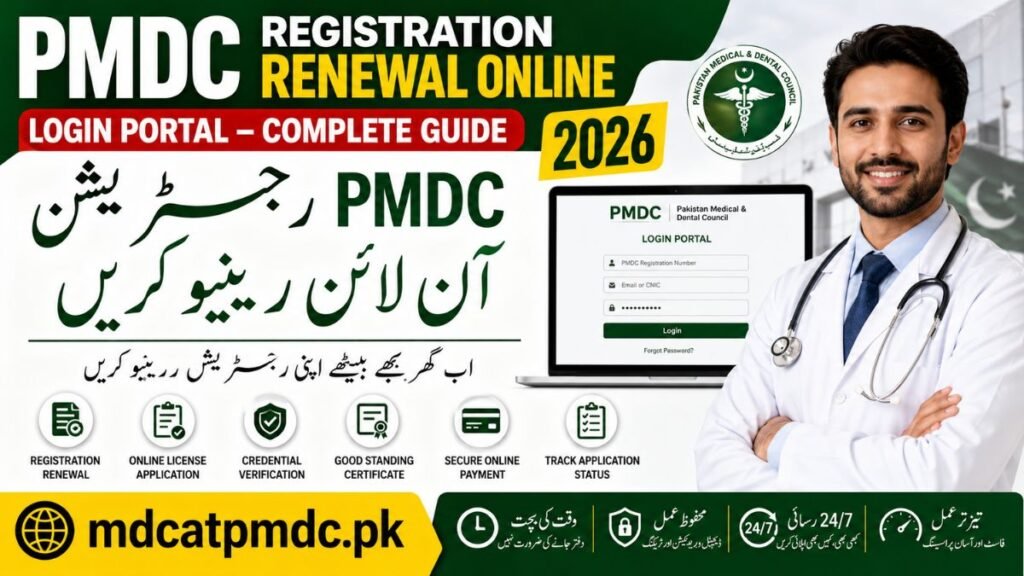 PMDC Registration Renewal Online – Login Portal