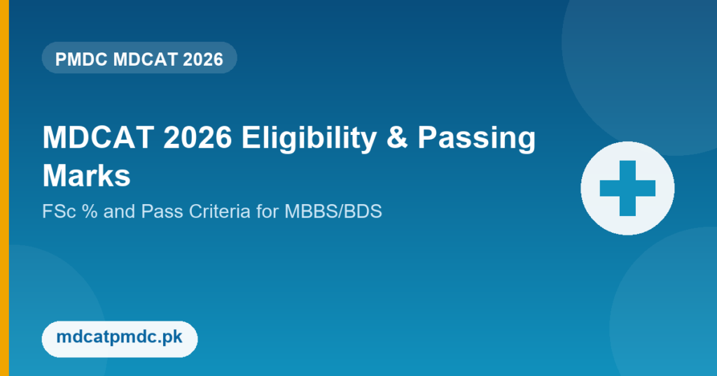 MDCAT 2026 Eligibility Criteria & Passing Marks